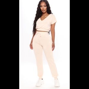 FashionNova Crop Top and Jogger Set
